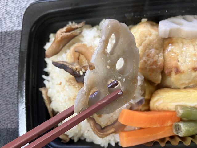 JALの機内食のレンコンです。